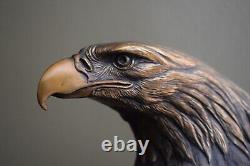 15 Lg VIGILANCE AMERICAN BALD EAGLE BRONZE SCULPTURE SIGNED ROBERT TAYLOR 27#