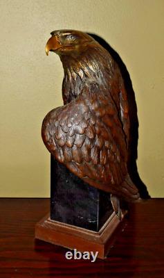 15 Lg VIGILANCE AMERICAN BALD EAGLE BRONZE SCULPTURE SIGNED ROBERT TAYLOR 27#