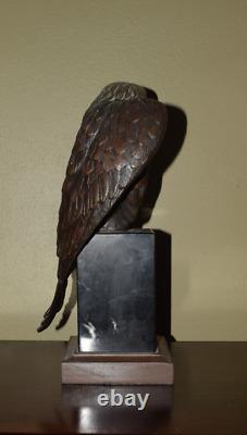 15 Lg VIGILANCE AMERICAN BALD EAGLE BRONZE SCULPTURE SIGNED ROBERT TAYLOR 27#