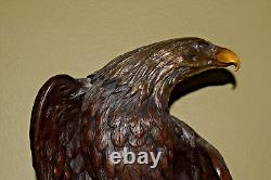 15 Lg VIGILANCE AMERICAN BALD EAGLE BRONZE SCULPTURE SIGNED ROBERT TAYLOR 27#