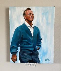 28 x 22 Arnold Palmer Original Acrylic Painting by Robert Taylor Signed & Date