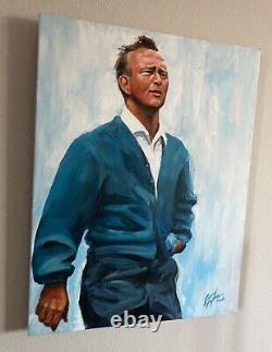 28 x 22 Arnold Palmer Original Acrylic Painting by Robert Taylor Signed & Date
