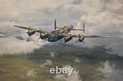 Almost Home by Robert Taylor aviation art signed by RAF Lancaster Aircrew