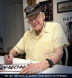 Autographed by WWII D-Day 5th Ranger Hero Gen. John Raaen Sign Not Robert Taylor