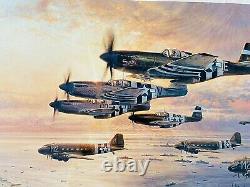Aviation Art D-Day-THE AIRBORNE ASSAULT Signed By Charleton Heston Bob Hope