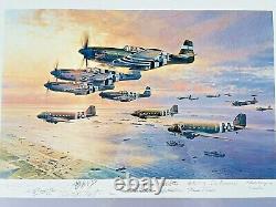 Aviation Art D-Day-THE AIRBORNE ASSAULT Signed By Charleton Heston Bob Hope