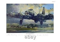 B-17F artwork autographed by 100th Bomb Group pilot Rosie Rosenthal & more