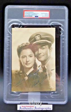 Barbara Stanwyck (Died 1990) & Robert Taylor Signed (Died 1969) Signed Photo PSA