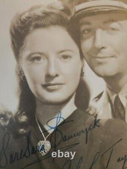 Barbara Stanwyck & husband Robert Taylor 5x7 photo signed by both