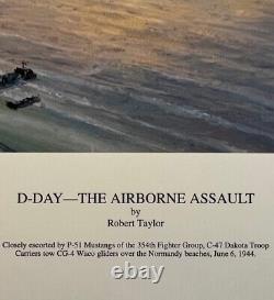 D-Day Airborne Assault R Taylor Print Sigs Bob Hope, Charlton Heston + 2 Prints