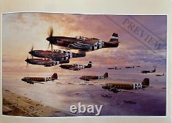 D-Day Airborne Assault R Taylor Print Sigs Bob Hope, Charlton Heston + 2 Prints