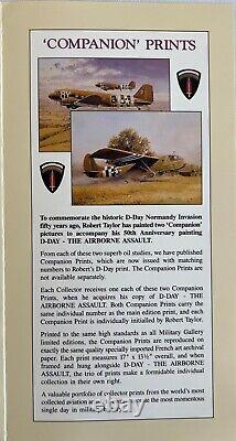 D-Day Airborne Assault R Taylor Print Sigs Bob Hope, Charlton Heston + 2 Prints