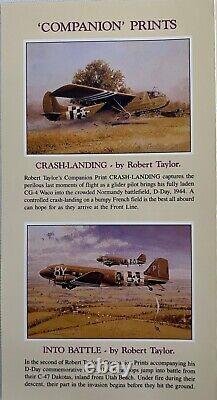 D-Day Airborne Assault R Taylor Print Sigs Bob Hope, Charlton Heston + 2 Prints