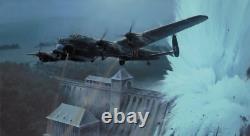 Dambusters Breaching the Eder Dam by Robert Taylor autographed by 6 Dambusters