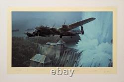 Dambusters Breaching the Eder Dam by Robert Taylor autographed by 6 Dambusters