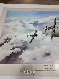 Duel Of Eagles By Robert Taylor Print Signed By Douglas Bader & Adolf Galland