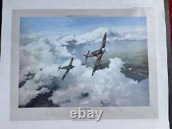 Duel of Eagles signed Douglas Bader And Adolf Garland robert taylor Print