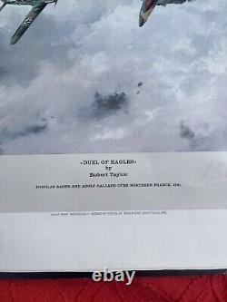 Duel of Eagles signed Douglas Bader And Adolf Garland robert taylor Print