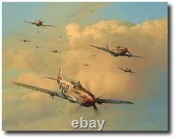 Eagles on the Rampage by Robert Taylor P-51 Mustang Signed by (Ten) Aces