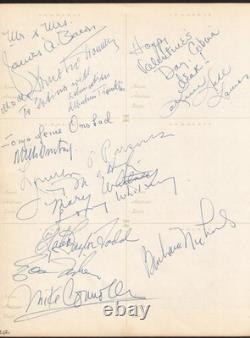 Elizabeth Taylor Robert Stack Sonja Henie Original Multi-Signed Autograph Sheet