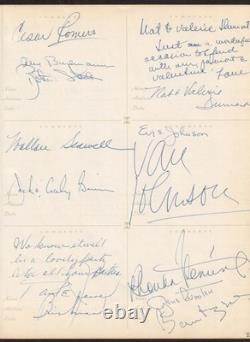 Elizabeth Taylor Robert Stack Sonja Henie Original Multi-Signed Autograph Sheet
