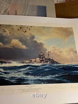 Exceptional Limited Edition Lithograph Sighting the Bismarck, sighted by RNPBY