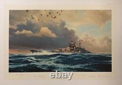 Exceptional Limited Edition Lithograph Sighting the Bismarck, sighted by RNPBY