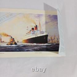 Farewell America RMS Queen Mary Robert Taylor LE Print Signed Capt Jones