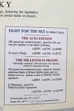 Fight For The Sky by Robert Taylor Remarque 21/25 withCOA Signed by 28 Pilots