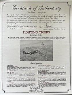 Fighting Tigers AVG Folio Edition Signed by 8 Flying Tiger Aces by Robert Taylor