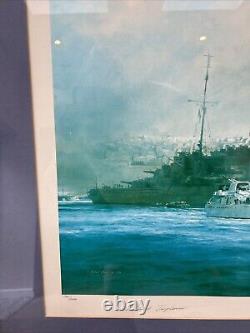HMS Kelly Framed Print Signed By Lord Mountbatten & Robert Taylor 1304/2000