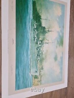 HMS Kelly Framed Print Signed By Lord Mountbatten & Robert Taylor 370/2000