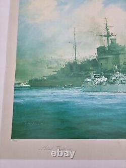 HMS Kelly Framed Print Signed By Lord Mountbatten & Robert Taylor 370/2000