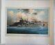 Hms Kelly Grand Harbour, Malta Robert Taylor Le Print Signed By Lord Mountbatten