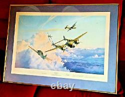 HOSTILE SKIES- Lithograph #528- Signed by 5 Pilots & R. Taylor-35 x 26-Read ON
