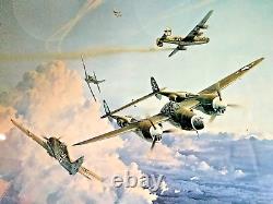 HOSTILE SKIES- Lithograph #528- Signed by 5 Pilots & R. Taylor-35 x 26-Read ON