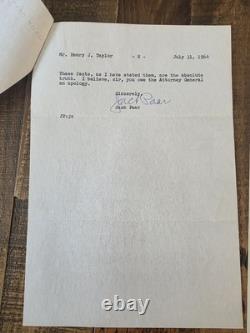 Jack Parr Signed Letter Regarding Robert F. Kennedy Appearance On His TV Program