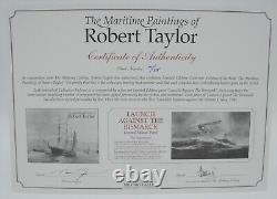 LAUNCH AGAINST THE BISMARCK by Robert Taylor withCOA 4 Pilot Signature Rare 14/25