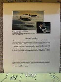 LOW HOLDING OVER SAN JACINTO by Robert Taylor, Signed George H. W. Bush 535/1000