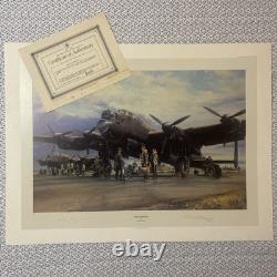 Lancaster Bomber Print Operations On Robert Taylor Signed Arthur T Harris COA