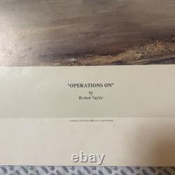 Lancaster Bomber Print Operations On Robert Taylor Signed Arthur T Harris COA