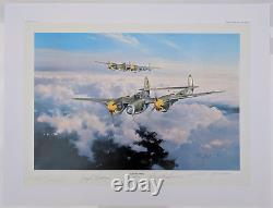 Lightning Strike by Robert Taylor aviation art signed by WWII P-38 Aces