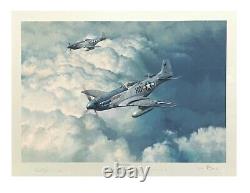 Looking for Trouble by Robert Taylor Aviation Art signed by two Mustang Pilots