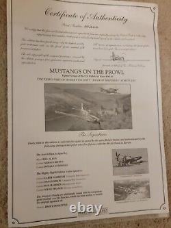 Mustangs On The Prowl by Robert Taylor P-51 Mustang Ltd Edition Signed Aces
