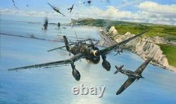 Open Assault by Robert Taylor aviation art Signed by 3 Battle of Britain pilots