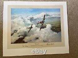 RARE 1ST ISSUE Duel of the Eagles Robert Taylor print signed by Douglas Bader +1