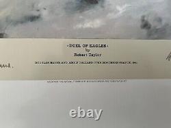 RARE 1ST ISSUE Duel of the Eagles Robert Taylor print signed by Douglas Bader +1
