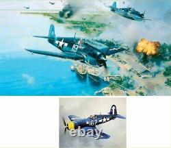 ROBERT TAYLOR Hellcat Fury withPacific Pirate Vought F4U Corsair US Navy 2 Prints
