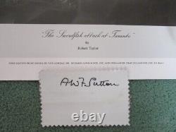 ROBERT TAYLOR SWORDFISH ATTACK at TARANTO Signed + ORIGINAL FLOWN SIGNED FABRIC