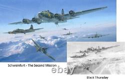 ROBERT TAYLOR Schweinfurt Second Mission B-17 Flying Fortress 27 Sigs 2 Prints
